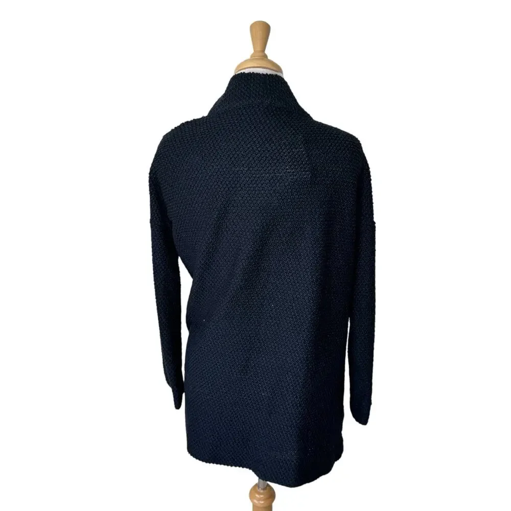 Marine Layer Women's Birdseye open-front cardigan sweater Black  Size Small